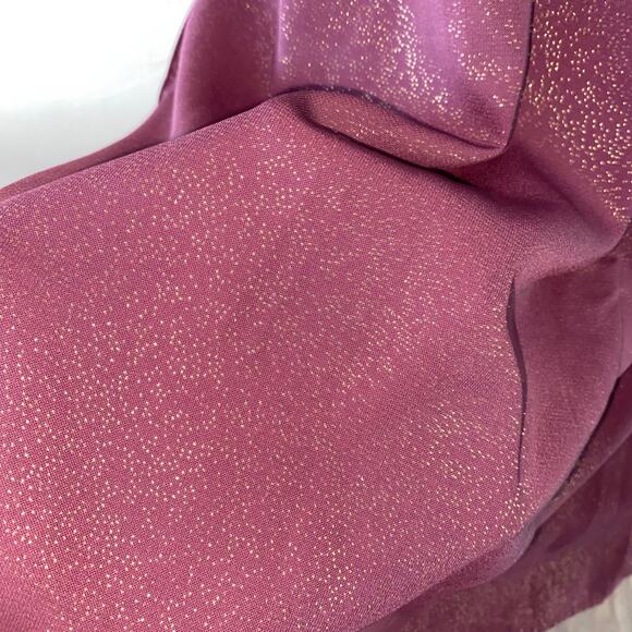 Allison & Kelly Poet Sleeve Sweetheart Neck Burgundy Gold Shimmer Mini Dress M - Picture 8 of 12